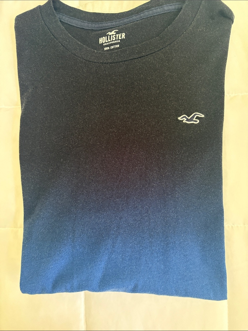 Hollister Black to Blue to White Ombre Long Sleeve Tee S - Picture 4 of 4